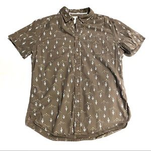 Cactus Menswear Print Button Down  Shirt